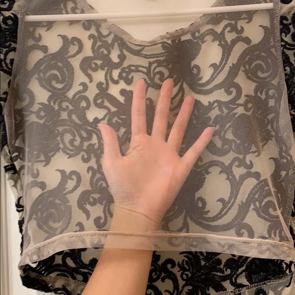 Lace Mesh Crop Top - Picture 3 of 6